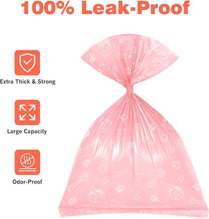 Dog Poop Bags Rolls 240 Count: Doggie Bags with Dispenser - Unscented Extra Thick & Leak Proof Doggy Waste