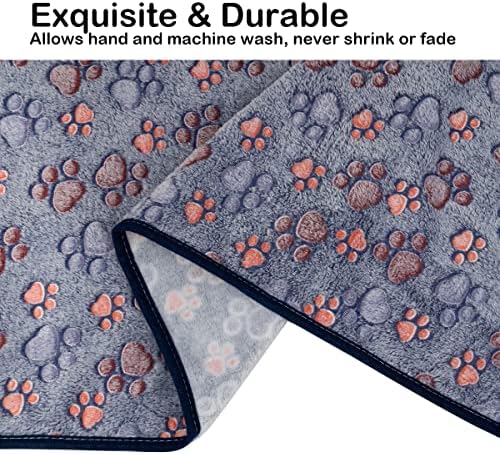 Dono 1 Pack 3 Dog Blankets for Small Dogs, Soft Fluffy Paw Print Pattern Fleece Pet Blanket Warm Sleep Mat, Puppy Kitten Blanket Doggy Mat for Dog Cat Kitten Doggy (30 * 20") - Image 4