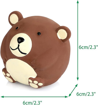 CHIWAVA 4 Pack Squeak Latex Dog Toy Funny Brown Bear Sets Pet Interactive Play for Small Dogs