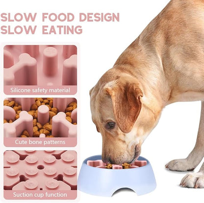 Soft Silicone Anti-Choking Puzzle Slow Feeder Insert, Compatible with Regular Elevated Dog Bowls Slow2.0