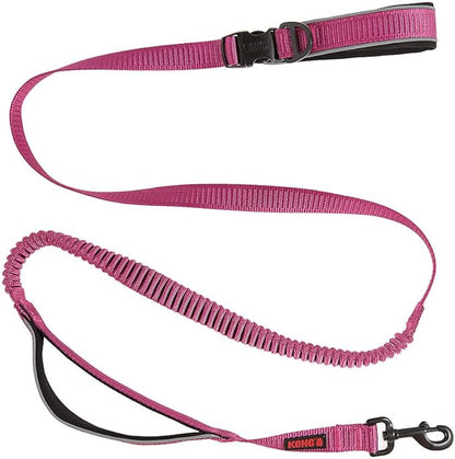 KONG Reflective Shock Absorbing Hands-Free Bungee Dog Leash 6' (Pink)