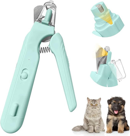 2-in-1 Dog Nail Trimmers & Dog Nail Grinder, Dog Nail Clippers with 2 LED Lights & Safety Guard, USB Rechargeable, Multiple Grinding Methods for Small, Medium, and Large Dogs & Cats (Green)