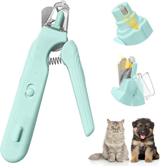 2-in-1 Dog Nail Trimmers & Dog Nail Grinder, Dog Nail Clippers with 2 LED Lights & Safety Guard, USB Rechargeable, Multiple Grinding Methods for Small, Medium, and Large Dogs & Cats (Green)