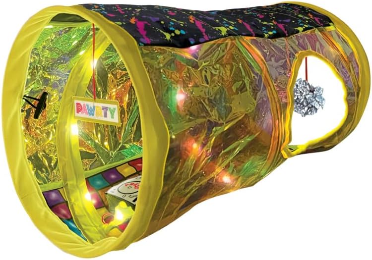 KONG PlaySpaces Rave Cave Cat Hideaway with Music/Lights, Collapsible House by KONG