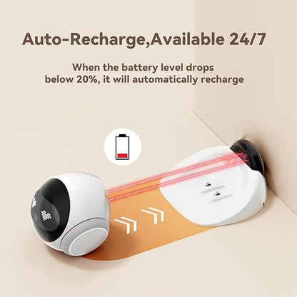 AEZ Pet Camera 1080P HD Lens Cat/Dog Camera Robot,Indoor Movable with Auto-Recharge, 2-Way Audio,Blinky Bot with Night Vision,Smart App Control for Cats/Dogs/Baby/Elderly (SD/Cloud Storage)