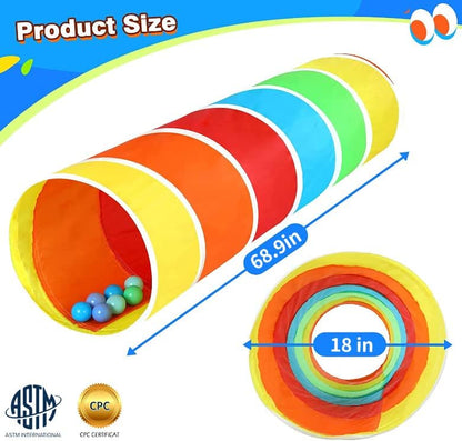 Kids Play Tunnel Tent for Toddlers, Colorful Pop Up Crawl Tunnel Toy for Baby or Pet with Breathable Mesh, Collapsible Gift for Boy and Girl Play Tunnel Indoor and Outdoor Game - Image 4
