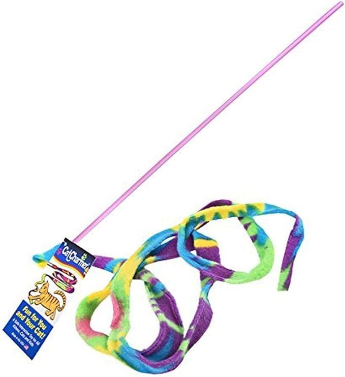 CAT DANCER-Cat Charmer Wand,Teaser-Cat & Kitten Toy! Color:Rainbow Size:Pack of 3