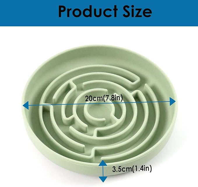 Slow Feeder Dog Bowl, Cat Slow Feeders Slow Eating,Reduces Gulping, Dishwasher Safe, Suit for All Cat & Dog Breeds (Green)