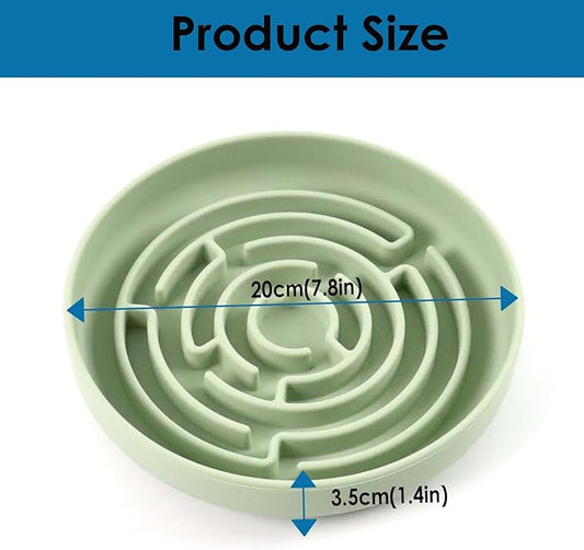 Slow Feeder Dog Bowl, Cat Slow Feeders Slow Eating,Reduces Gulping, Dishwasher Safe, Suit for All Cat & Dog Breeds (Green)