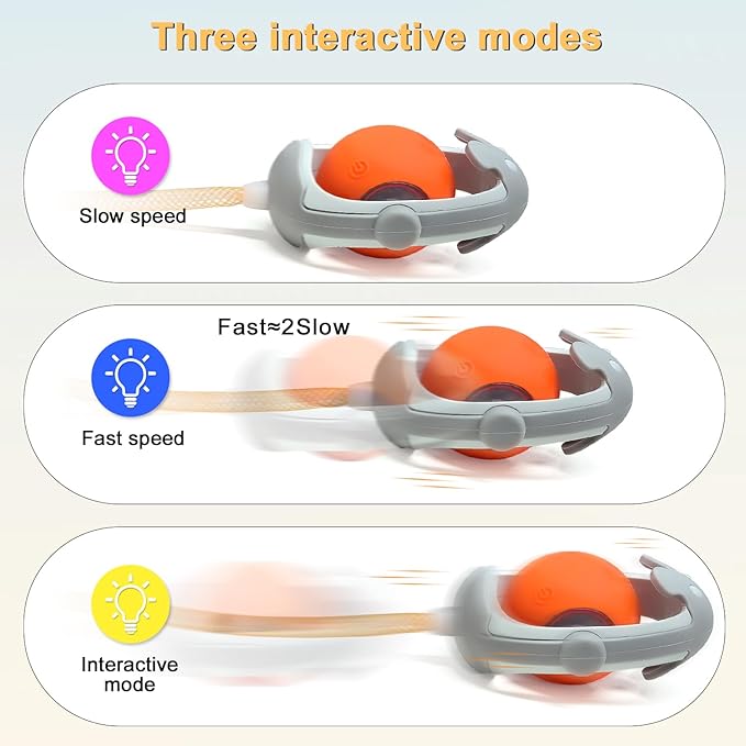 Tyasoleil Interactive Cats Toys Ball, Newly IMAGINABLE Agile Mice Moving Ball, Mice&Bird Voice Attract, Elastic Mesh Tail, Automatic Kitten Toys, 2 Replacement Feather, for Bored Adult Indoor Cats