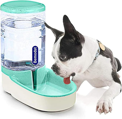 Bemodst Automatic Pet Water Dispenser - Automatic Cat & Dog Water Bowl, 3.8L Gravity Design, Suitable for Small & Medium-Sized Pets (Green)