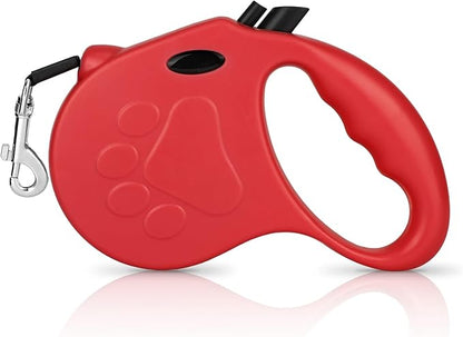 Retractable Dog Leash, 16ft Dog Walking Leash for Small Dogs up to 77lbs, Non-Slip Handle - Red
