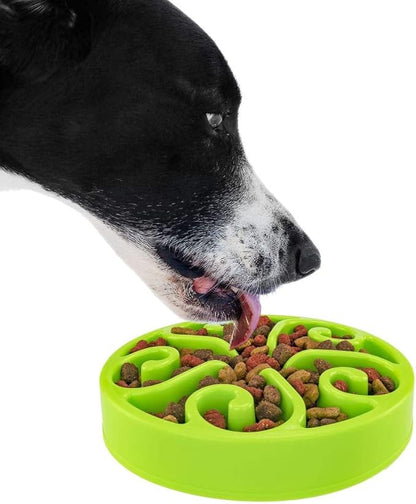 Slow Feeder Dog Bowl Anti-Choking Help Prevent Bloat Non Toxic BPA Free Feeding Dish SH-10303, Green