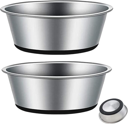 Stainless Steel Dog Bowls for Medium Dogs, Food Water Bowls,Heavy Non-Slip Pet Feeder Set of 2