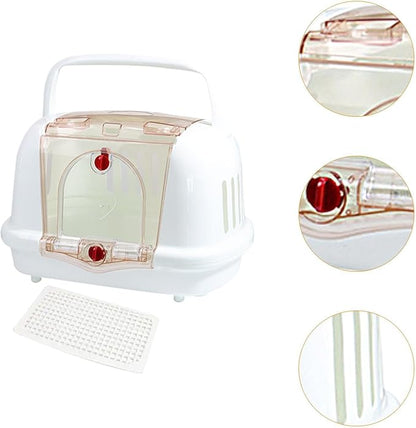Dog Crate Pet Carrier Lightweight Pet Supplies Sturdy Portable Breathable Kennel Cat Carrier for Dog Kitten Walking Camping, White