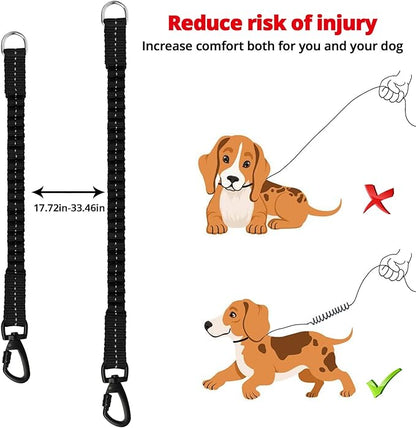 Long Dog Leash 30 FT: Heavy Duty Rope Leashes for Dogs Training with Swivel Lockable Hook Reflective Threads Bungee and Padded Handle - Dog Lead for Large Small Medium Dogs Outside Walking Hiking Red