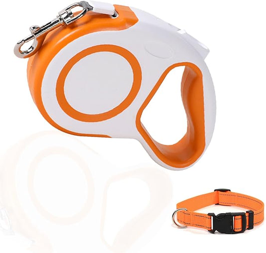 16.4Ft Retractable Dog Leash Long Heavy Duty Great Leash for Dog up to 110 lbs Anti-Slip Rubberized Handle for Medium Dogs/Small Dogs with Collar