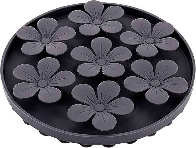 Slow Feeder,Cat Help Slow Down Eating Speed Cut Flower Silicone Rubber Cute Slow Feeder for Puppy/Cat/Dog