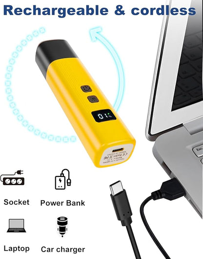 Electric Dog Nail Grinder with 2 Level LED Lights, 2 Speed Super Quiet and Low Vibration Electric Cat Nail Grinder - Rechargeable Pet Nail Grinder for Small Dogs Cats - Yellow