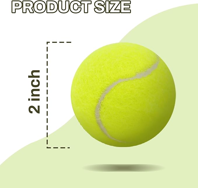 Elevon Tennis Balls for Small and Medium Size Dogs, 2" Mini Tennis Balls for Indoor Outdoor, Compatible with Dog Ball Launcher (12PCS)