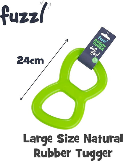 Eco Rubber Natural Tugger – Large Dog Tug Toy – 100% Natural Rubber, Durable & Eco-Friendly – Safe Chew and Fetch Toy for Interactive Play & Training