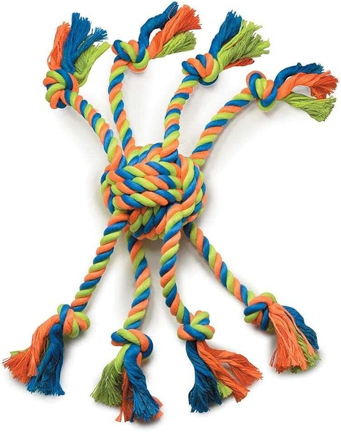 Grriggles Mighty Bright Tug Rugged Rope Dog Chew Toy, Rope Man-12"L