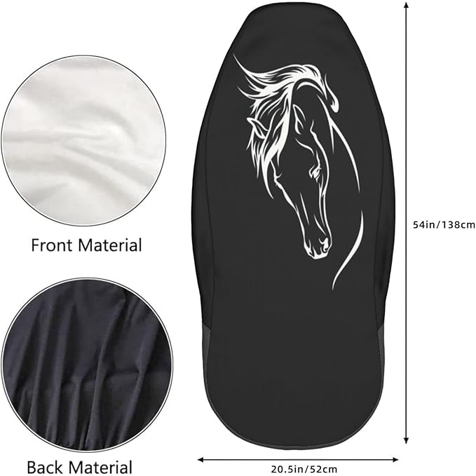 Foruidea Horse Head Car Seat Covers Universal 2 Pcs Auto Front Seat Cover Fit Most Cars,SUV,Sedan,Trucks