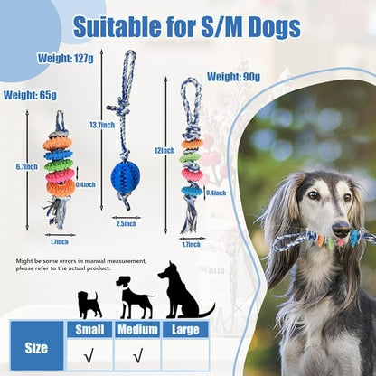 3-Pack TPR Rope Dog Toys Set – Durable Chew Toys for Small & Medium Dogs, Interactive Tug of War Dog Toy Set