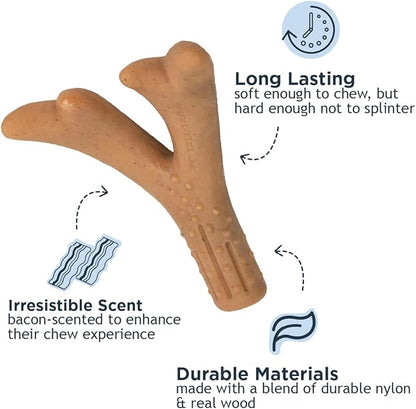 Tall Tails Bacon Scented Antler Chew Toy for Dogs, Medium