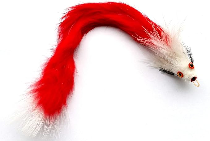 8 Inch Handmade Cat Toy Teaser Wand Refill Christmas Mouse - Red, White Natural Material Toy, Hunting Instinct Play, Interactive Exercise Attachment for Indoor Cats & Kittens