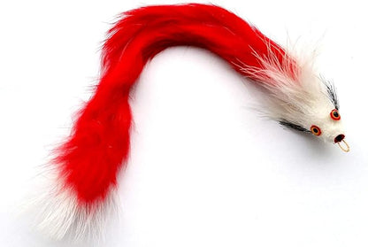 8 Inch Handmade Cat Toy Teaser Wand Refill Christmas Mouse - Red, White Natural Material Toy, Hunting Instinct Play, Interactive Exercise Attachment for Indoor Cats & Kittens