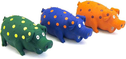 Multipet Polka-Dot Pigs Latex Dog Toys (3 Pack)