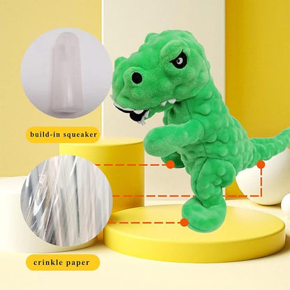 LWBMG Squeaky Dog Toys Stuffed Dog Toys Cute Dinosaur Plush Dog Toy with Crinkle Paper Durable Dog Chew Toys for Small Medium and Large Dogs