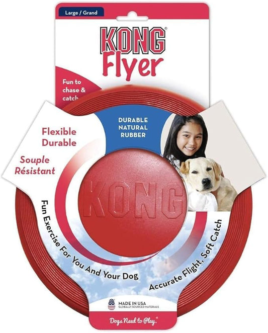 Kong Rubber Flyer,Large 2 Pack, Red