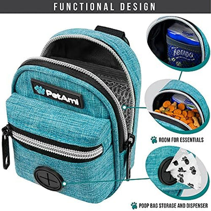 PetAmi Dog Poop Bag Holder for Leash, Waste Bag Dispenser Pet Pouch, Blue - Image 3