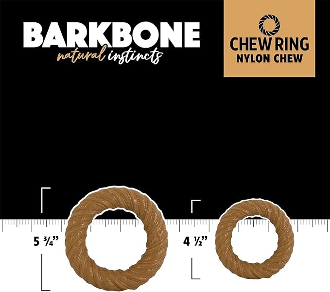 Barkbone Chew Ring, Chamomile Vanilla Flavored Nylon Chew Bone Dog Toy, 5.75"