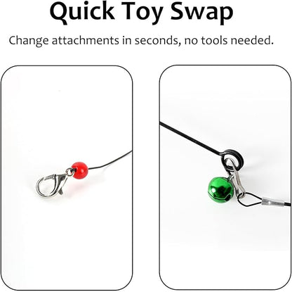 Interactive Cat Toy Bug Toys for Cats 4 Realistic Flying Bugs Cat Wand (4pcs Realistic Bug Refills + 1pc Cat Wand)