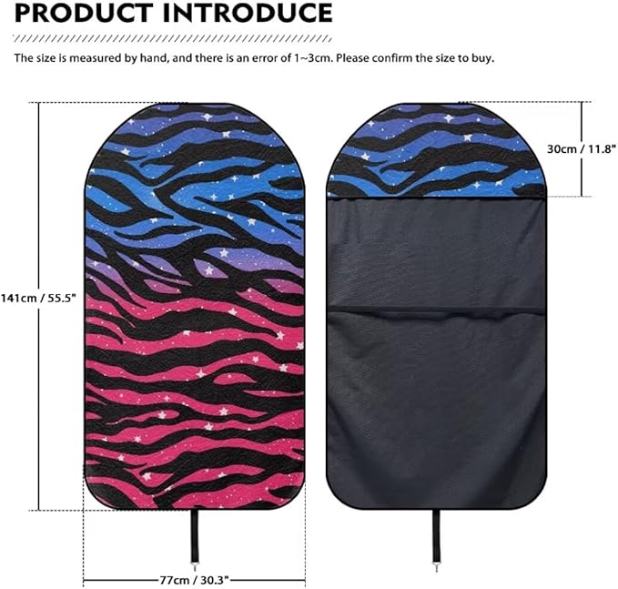 Coldinair Zebra Strips Waterproof Towel Car Seat Cover Front Seats Only for Post,Sports for Workout,Beach,Hiking,Non-Slip Bucket Seat Protector Universal Fits for Cars,Van,Truck,SUV,Sedan