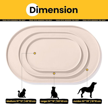 Dog Food Mat,Raised Edges Pet Food Mats for Spill Containment,BPA-Free Silicone Cat Dog Feeding Mat for Floor Waterproof,Rubber Pet Placemats for Food and Water Bowls 1/2 Inch