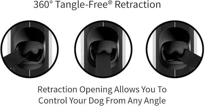 TUG XL 360° Tangle-Free Retractable Dog Leash with Anti-Slip Handle | 26 ft Strong Nylon Tape | One-Handed Brake, Pause, Lock (Extra Large, White)