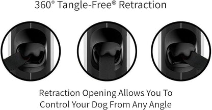 TUG 360° Tangle-Free Retractable Dog Leash with Anti-Slip Handle | 16 ft Strong Nylon Tape | One-Handed Brake, Pause, Lock (Small, Grey)