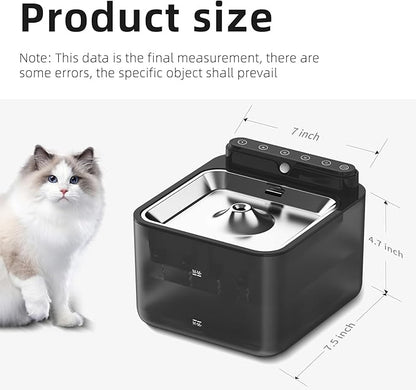 Wireless Cat Water Fountain Battery Operated,Water Fountains for Cats Indoor,108oz/3.2L Motion Sensor Pet Water Fountain,BPA-Free(3 Filters)