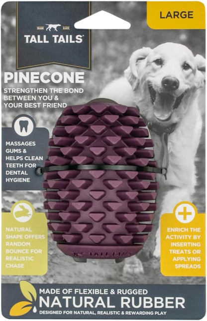 Tall Tails Pinecone Natural Rubber Reward Toy for Dogs - Use for Spreadables Treats and Kibble Play