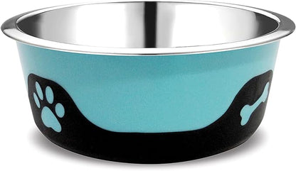 Thermocool Insulated Stainless Steel Pet Bowl - 8 Oz (X-Small) Non-Slip Feeding Dish Reduces Sliding & Spills, Keeps Water Cold & Food Warm, Dishwasher Safe (Blue)