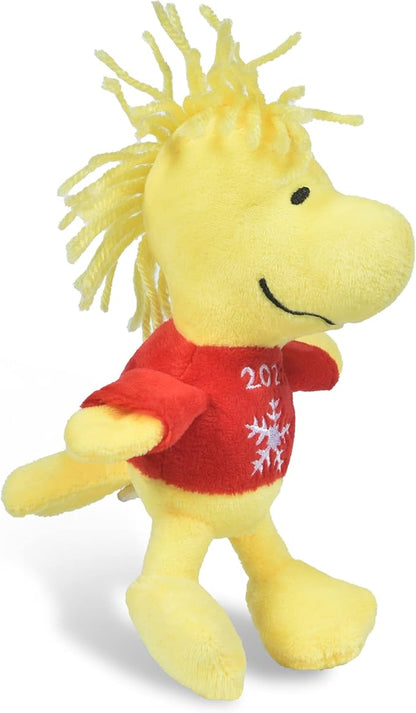 PEANUTS for Pets 6" Holiday 2021 Woodstock Plush Dog Toy with Squeaker | Red Snoopy Holiday Plush Dog Toy | Small Squeaky Dog Toys - Soft Stuffed Dog Toys Officially Licensed, (FF19106) (Pack of 2)