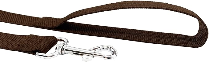 Nylon Dog Training Leash, Traction Rope, 4Ft /5 Foot /6 Feet Long, 5/8 inch 3/4 Inch 1 Inch Wide, for Small and Medium Dogs (3/4'' x 4 F, Brown)