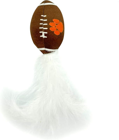 Best Plush CAT Toy - NCAA Clemson Tigers Complete Set of 3 Piece Cat Toys Filled with Fresh Catnip. Includes: 1 Helmet Cat Toy, 1 Football Cat Toy with Feathers & 1 Beer Bottle. Beautiful Team Logos