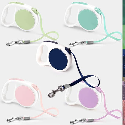 Lavender Purple Retractable Dog Leash 10 ft for Small and Medium Dogs and Cats, One Button Brake, Pause, Lock by LFCXHTY