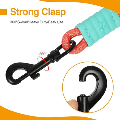 Hands Free Dog Leash Dual Handle, Wearable Leashes for Dog, Padded Waist Belts and Rotating Metal Clip,for Small Medium Large Dogs (18+ lbs) Walking Training Running (Yellow-Orange, 6.5 FT)