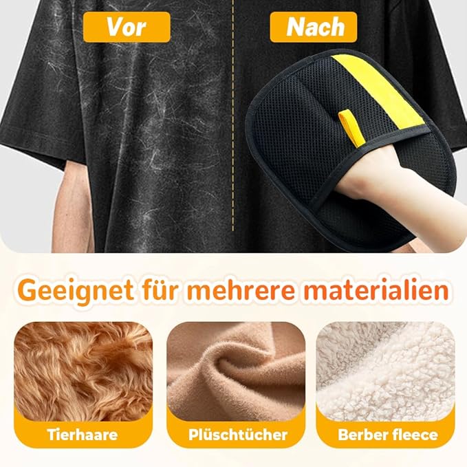 Pet Hair Removal Gloves, 2025 New Efficient Grooming Gloves for Pet Hair, Upgrade Cat Grooming Gloves for Cats and Dogs, Pet Hair Remover Glove for Couch, Furniture, Carpet and Car Seat (2Pcs Black)
